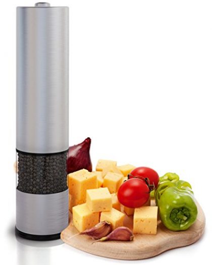 Eukein Automatic Electric Salt or Pepper Grinder Mill, Battery Powered with Light At Bottom