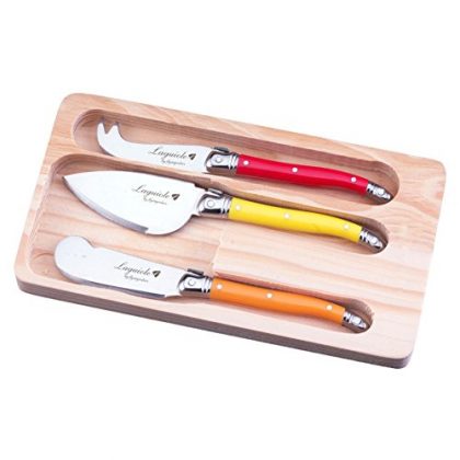 FlyingColors® Cheese Knives Set. Laguiole Style Cheese Set(3-Piece, MultiColor Handles)