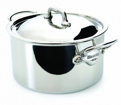 Mauviel M’Cook 5 Ply Stainless Steel 5231.25 6.4-Quart Stewpan with Lid, Cast Stainless Steel Handle
