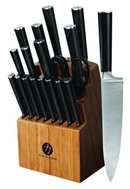Ginsu 07133 19-Piece Chikara Signature Series Cutlery Block Knife Set