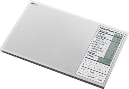 Food Scale By Perfect Portions with Digital Nutritional Facts Readout,silver