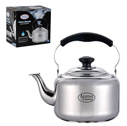 Tea Kettle-4 Liters,stovetop Kettle, Heavy Gauge Stainless Steel Whistling Tea Kettle with Shiny Mirror Polished