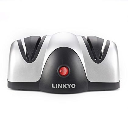 LINKYO Electric Knife Sharpener featuring Automatic Blade Positioning Guides – 2 Stage Sharpening System
