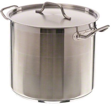 Update International SPS-20 SuperSteel 18/8 Stainless Steel Induction Ready Stock Pot with Cover, 20-Quart, Natural