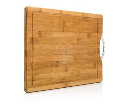 CulinaryBOSS Premium Bamboo Cutting Board- Extra Large 16 X 12 x 3/4 Thick Strong Bamboo with Drip Groove and Handle- Eco Friendly Kitchen Chopping Board