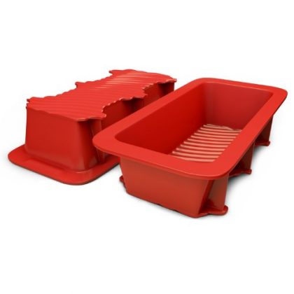 Silicone Bread and Loaf Pan Set of 2 Red, Nonstick, Commercial Grade Plus Recipe Ebook