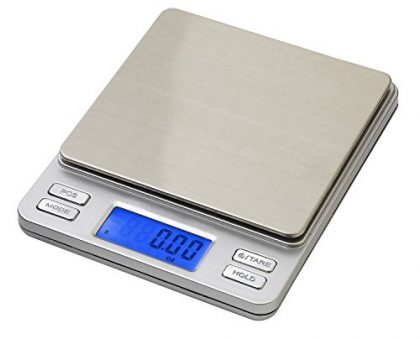 Smart Weigh Digital Pro Pocket Scale with Back-Lit LCD Display, Tare, Hold and PCS Features 500 x 0.01g (2 Lids Included)