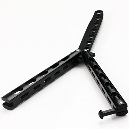 Black Metal Practice Balisong Butterfly Knife Trainer