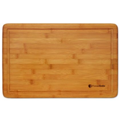 Extra Large Bamboo Cutting Board – 18×12 Thick Strong Bamboo Wood Cutting Board with Drip Groove by Premium Bamboo®