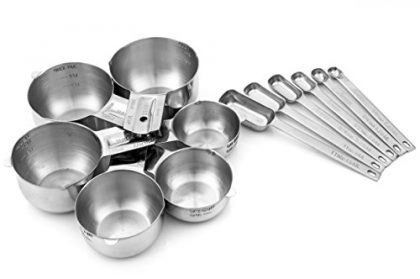 Stainless Steel Measuring Cups and Spoons ★ Premium 12 Piece Stackable Cup and Spoon Set to Measure Dry & Liquid Ingredients by Acutos