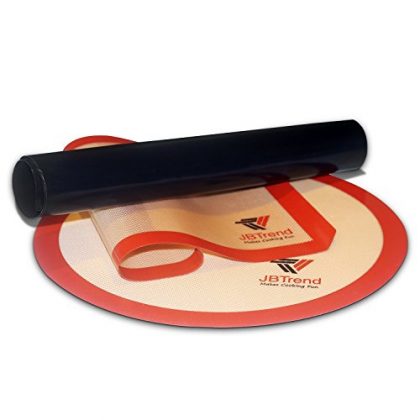 Premium Silicone Baking Mat and Round Pizza Mat with BONUS BBQ Grill Mat from JBTrend offer Unique Combination, Perfect Baking Sheets for mess free Baking, Roasting and Grilling. Enhance your Baking, Roasting and Grilling style Now and Enjoy!