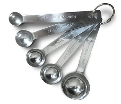 Wrenwane Measuring Spoons – Set of 5 Stainless Steel Engraved Spoons
