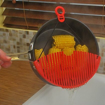 Expandable Colander Strainer By HomeLifeBasics. Quickly And Easily Strains All Your Foods Without Mess.