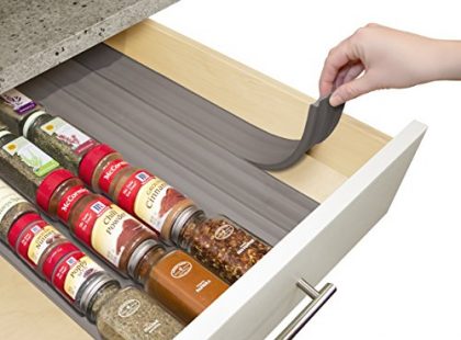 YouCopia SpiceLiner In Drawer Spice Organizer 6-Pack (24 Bottles) Warm Gray