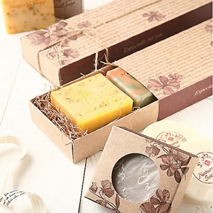 Flower2 Kraft Paper Boxes Multi Purpose Gift Boxes Soap Tarts,cookie Packaging Kraft 100boxes