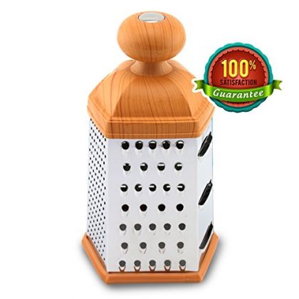 1Easylife Stainless Steel 6-side Cheese Box Grater for Cheese,Parmesan,Vegetable