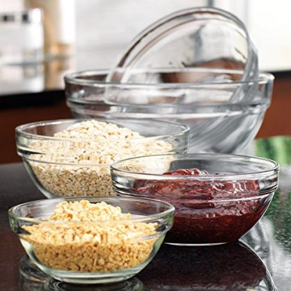 Set of 5 Different Glass Multi-purpose Mini Mixing / Prep Bowls – Gift-boxed