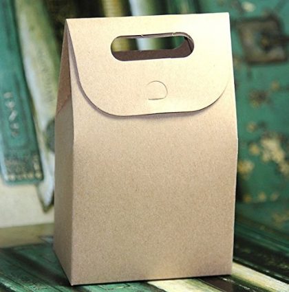 50 Pieces Wholesale Food Grade Cookie Biscuit Candy Dessert Packing Bag Brown Kraft Paper Bags Gift Package Boxes