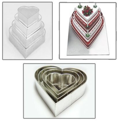 4 Tier Heart Multilayer Wedding Birthday Anniversary Baking Cake Tins Cake Pans 6″ 8″ 10″ 12″ – EUROTINS