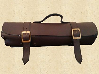 Dark Brown Leather Knife / Tool Roll Bag