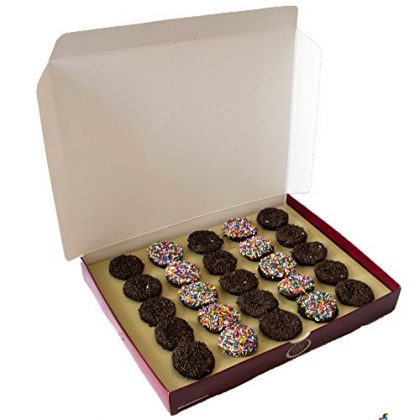 Mini Vanilla & Chocolate Cupcakes Mixed Sprinkles Mix Fresh Variety Pack Dessert Gift Box By OB