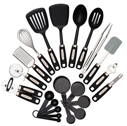 22-Piece Kitchen Utensils Set- 8 Stainless Steel Cooking Tools, 4 Nylon Utensils & PP Cups / Spoons