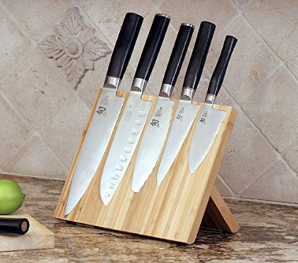 Bamboo Magnetic KNIFEdock – Magnetic cutlery knife block – Knife Storage