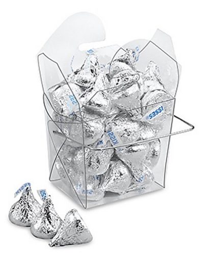 Oasis Supply Chinese Take-out Boxes Containers for Party Favor Boxes, 1/2 Pint, Clear, 12-Pack