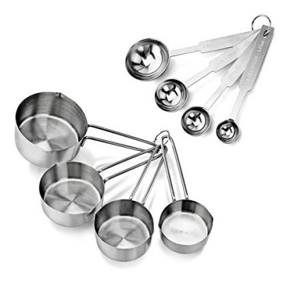 New Star Foodservice 42917 Commercial Quality Stainless Steel Measuring Cups and Spoons Combo Set