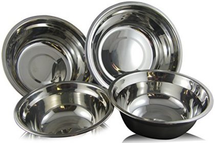 Mixing Bowls, Checkered Chef Stainless Steel Mixing/Prep Bowls Set of 4. Metal