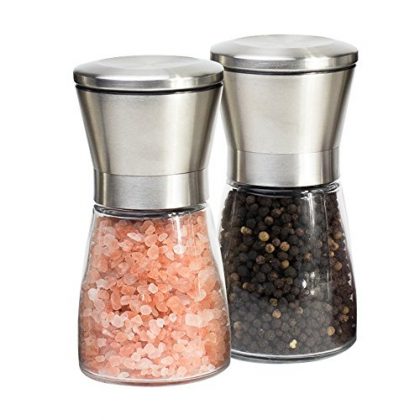 Salt and Pepper Grinder Set – Set of Two Mills | Suitable for Peppercorns, Sea Salt, Himalayan Salt, Spices & Table Seasoning (by Best Home Products)