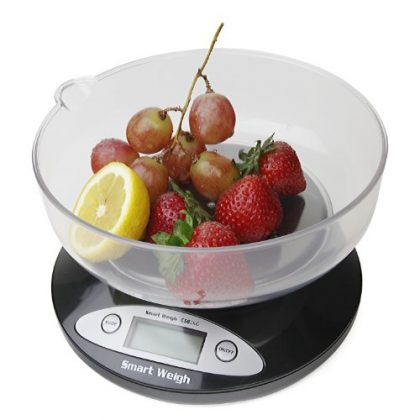 Smart Weigh CSB5KG Digital Multifunction Kitchen and Food Scale with Bowl 11lb x 0.1oz / 5000 x 1g