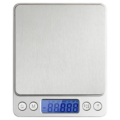 Etekcity 500g Digital Pocket Kitchen Food & Jewelry Weight Compact Scale, Stainless Steel, 0.001oz Resolution