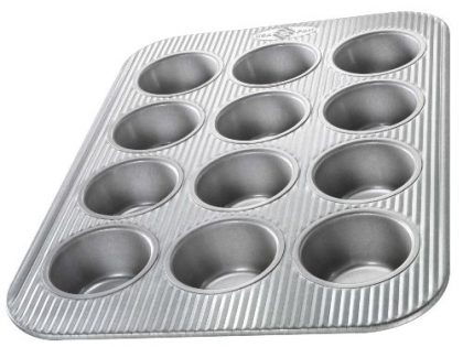 USA Pans 12 Cup Cupcake/Muffin Pan, Aluminized Steel with Americoat
