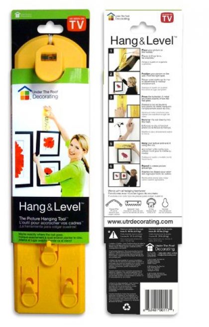 Under the Roof Decorating 5-100117 Hang & Level Picture Hanging Tool, Yellow