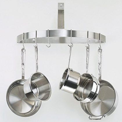 Cuisinart CRHC-22B Chef’s Classic Half-Circle Wall-Mount Pot Rack, Brushed Stainless