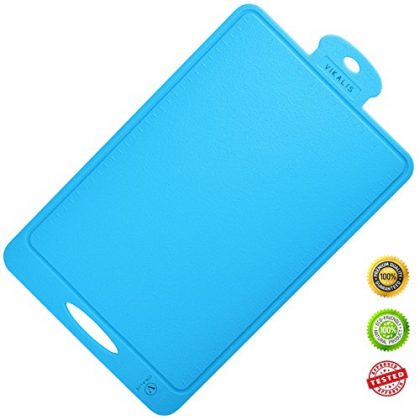 Vikalis Premium Silicone Cutting Board – Durable, Nonslip, Heat Resistant Board for Chopping & Cutting – Blue