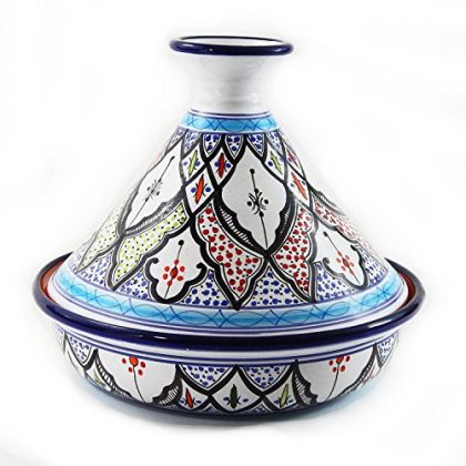 Le Souk Ceramique CT-TIB-30 Cookable Tagine, 12-Inch, Tibarine Design