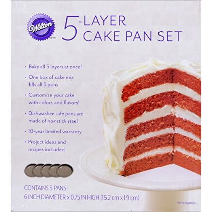 Wilton 2105-0112 Easy Layers! 5-Piece Cake Pan Set, 6-Inch