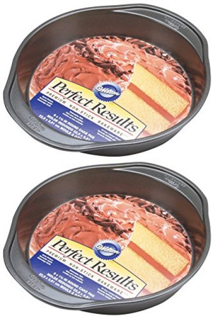 Wilton 2105-6059 Perfect Results Nonstick Round Cake Pan, 9 by 1.5-Inch, Pack of 2 Pans