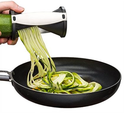 Spiral Slicer – Vegetable Spiralizer – Zucchini Spaghetti Pasta Maker – Spiral Vegetable Slicer – Zucchini Noodle Maker – Spiral Vegetable Cutter – Cleaning Brush – Black