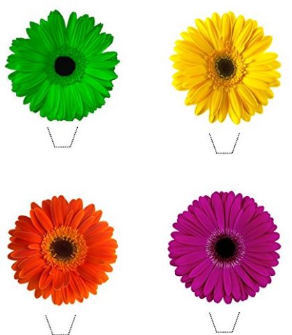 Novelty Gerbera Flower Bright Mix 12 Edible Stand up wafer paper cake toppers (5 – 10 BUSINESS DAYS DELIVERY FROM UK)