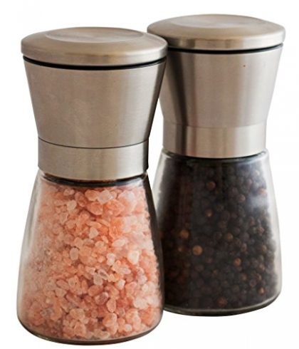 Elegant Stainless Steel Salt and Pepper Grinder Set