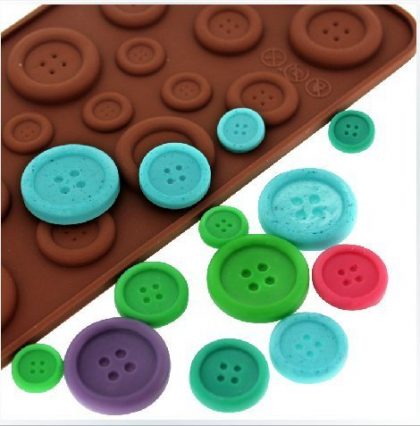 Luxbon Fastener Shape Candy/Ice/Cake/Chocolate/Sugar Craft Fondant Mold/Tray Silicone Decorating Tools Randomly Color