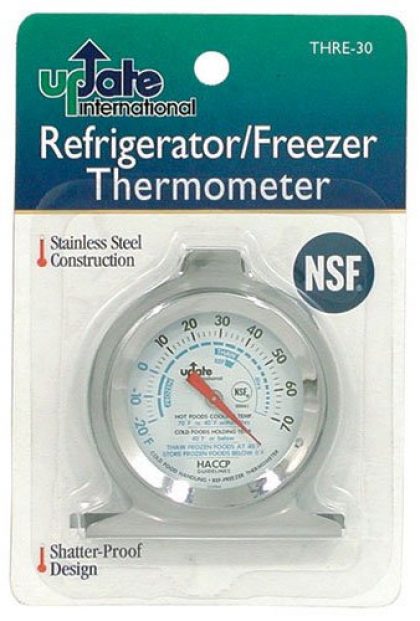 Update International THRE-30 Stainless Steel Refrigerator Thermometer, 3-Inch