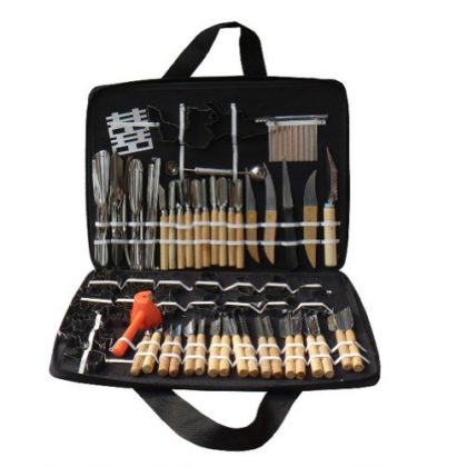 {Factory Direct Sale} (Pack of 80) Vegetable Fruit Food Carving Chisel Kitchen Stainless steel Shapping Tools Kit With Bag For Practice Family