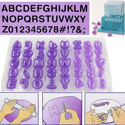 DIY 40pcs Fondant Cutter Cake Decorating Tools Plastic Cupcake Mold Upper Alphabet Capital Letters Number Cut-outs Cookie Cutter