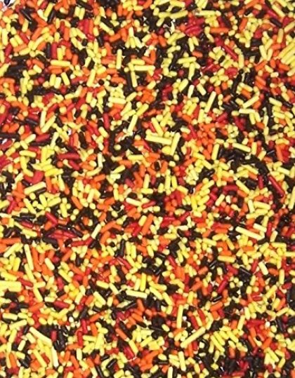 Jimmies Sprinkles Fall Mix Yellow, Red, Orange, White, Chocolate 8 ounce bag 1/2 LB